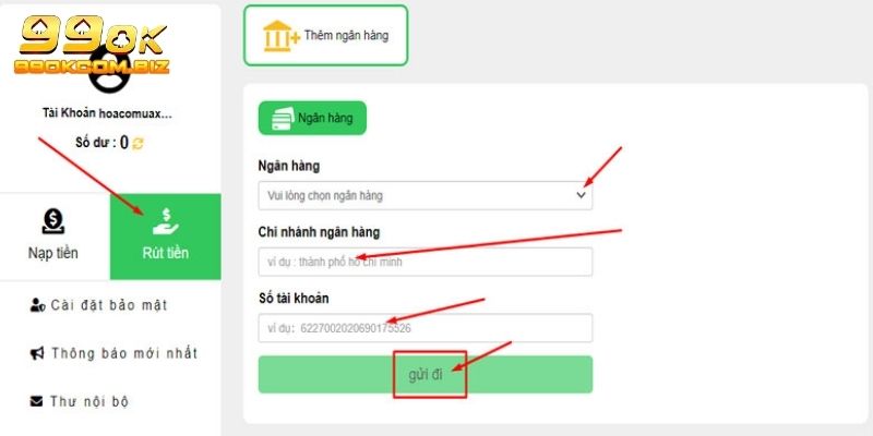 Hướng dẫn thao tác thêm ngân hàng liên kết giao dịch